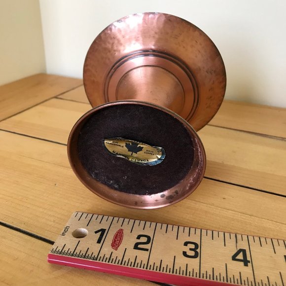 Fantasy Copper Candle Holder with Wax Catcher Vintage Made in Canada Candlestick - Picture 3 of 6
